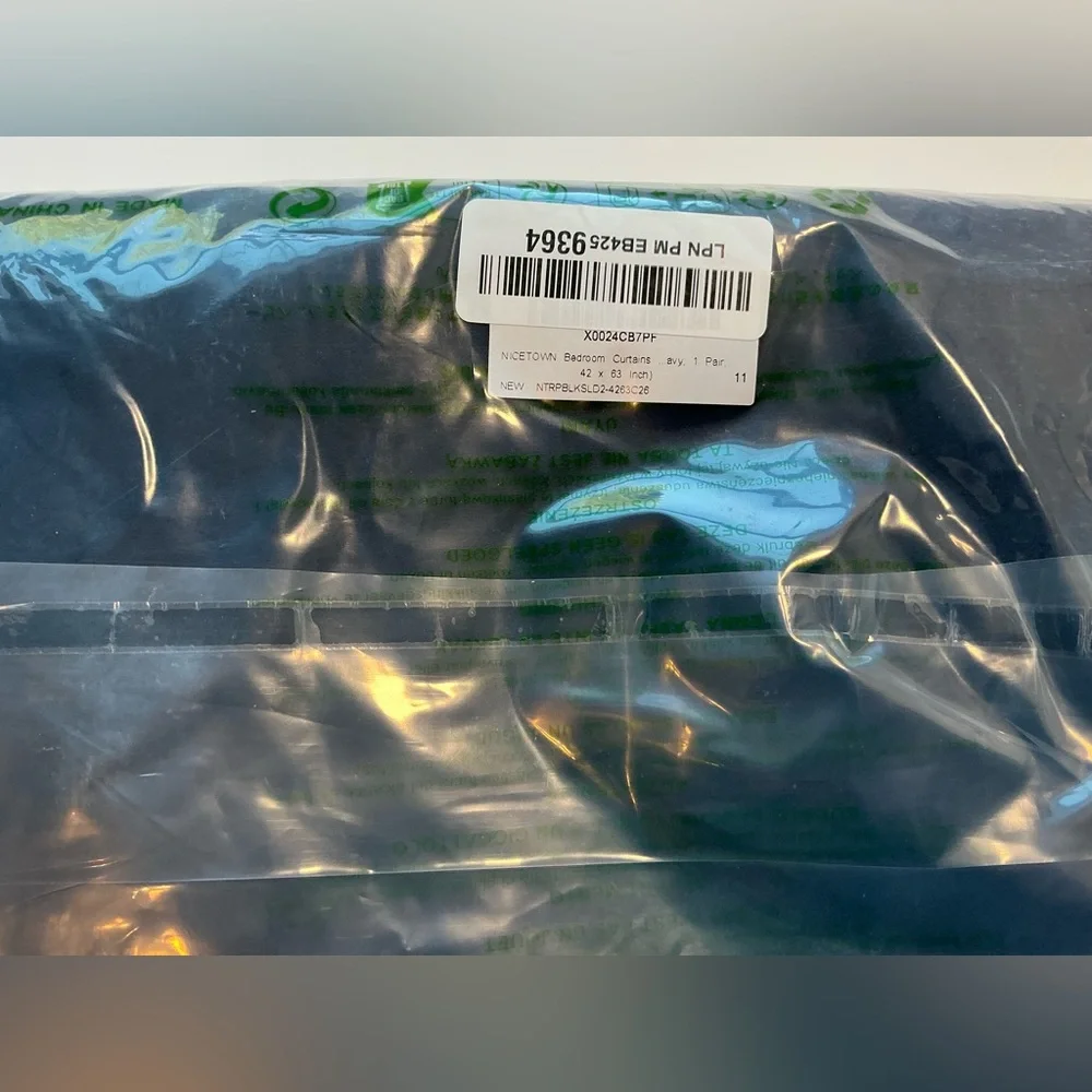 1 Blackout Curtain. Navy. 42x63” All Season Thermal Insulated. Rod Pocket. NWT
